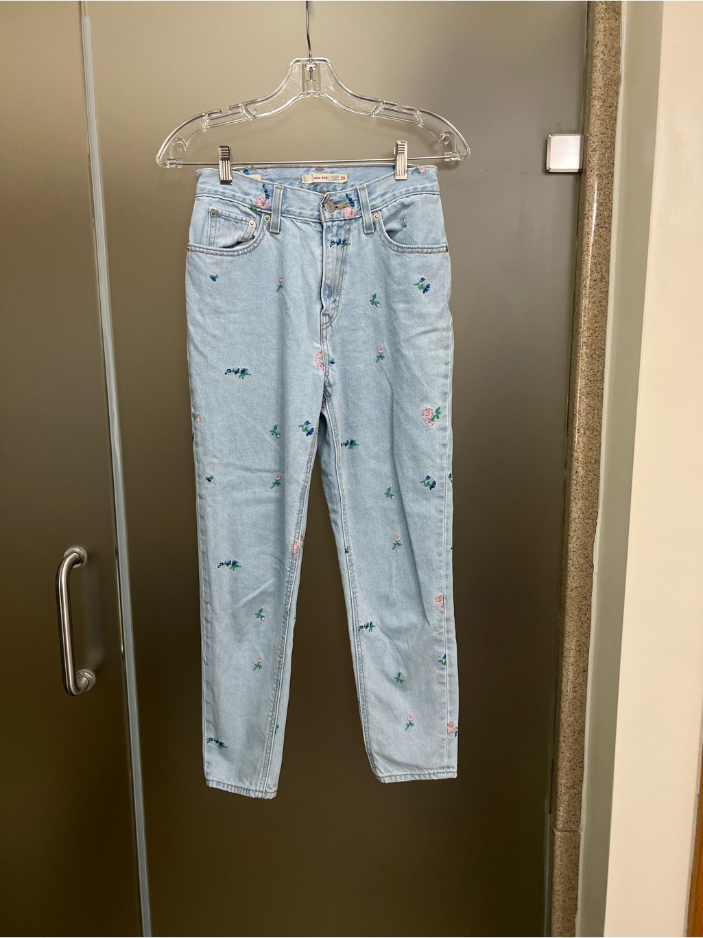 Levi Strauss & Co. Blue Floral Embroidered Mom Jeans